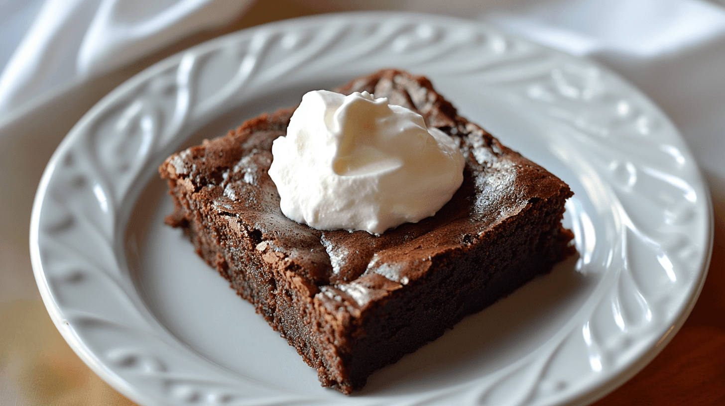 Whipped cream on brownies – the best dessert topping