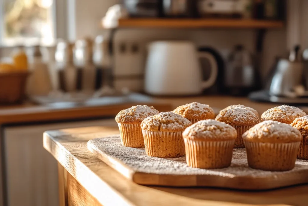 A batch of golden, fluffy almond flour muffins on a cooling rack, perfect for gluten-free baking.