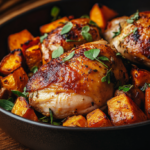 Can you bake sweet potatoes with chicken?